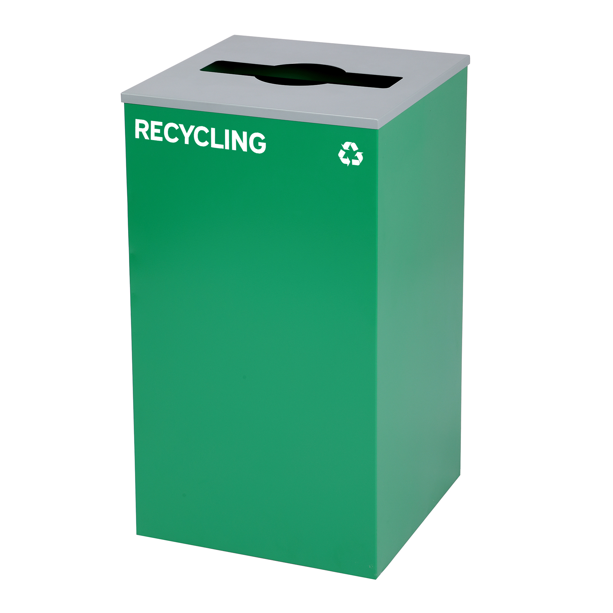 Alpine, 29-Gallon Square Metal Trash Can, Green Bin, Capacity 29 Gal, Model# ALP4450-KIT-GRN-M-REC
